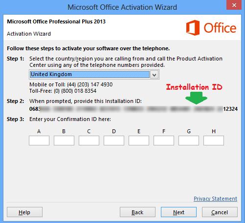 ] How do i activate Office by phone?